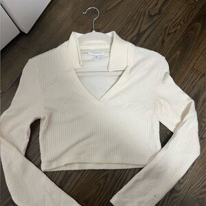 Topshop Cropped Ribbed Sweater